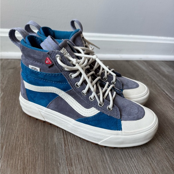 VANS Sk8 Hi MTE 2.0 DX Blue Gray Marshmallow White High Top Sneakers Size 6 7.5